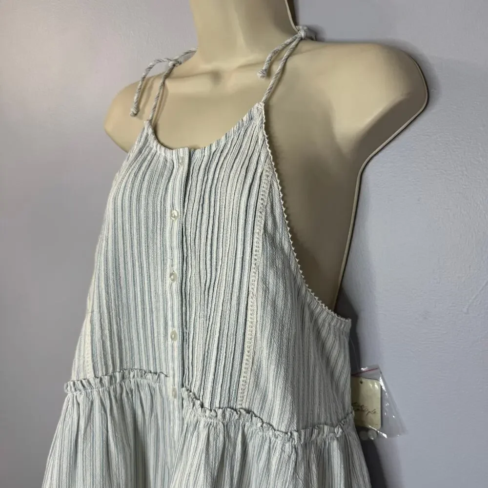 Free People Women's Desert Days Stripe Babydoll Mini Dress Beach Vacation Sz S